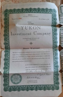 State Of Washington - The Yukon Investment Company - Share Warrant - One Tenth Of A Common Share Of 100 Dollars - W - Z