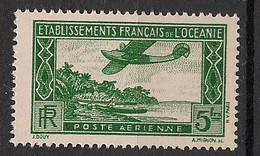 OCEANIE - 1934 - Poste Aérienne  PA N°YT. 1 - Avion 5f Vert - Neuf Luxe ** / MNH / Postfrisch - Aéreo