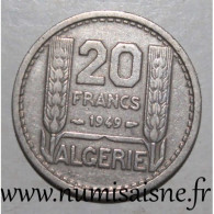 ALGERIE - KM 91 - 20 FRANCS 1949 - TTB - Algeria