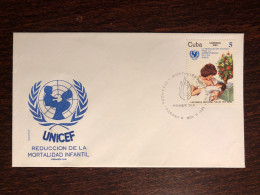 CUBA FDC COVER 1984 YEAR BREASTFEEDING UNICEF HEALTH MEDICINE STAMP - Covers & Documents