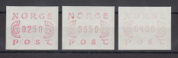 Norwegen 1980 FRAMA-ATM Posthörner Ziffern Schmal Braunrot Satz 250-350-400 **  - Timbres De Distributeurs [ATM]