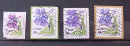 Ireland 2007 Flowers - 3 Different, 1 Smeller Sie, 2 Different Perforations, One Different Color - Gebruikt