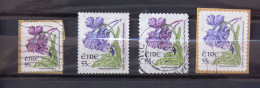 Ireland 2007 Flowers - 3 Different, 1 Smeller Sie, 2 Different Perforations, One Different Color - Gebruikt