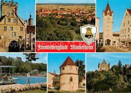 73736800 Mindelheim Teilansichten Frundsbergstadt Stadttor Turm Freibad Burg Min - Mindelheim