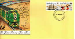 Australia PM 1271 1986 The Jubilee Industry Trade Train , Souvenir Cover - Lettres & Documents