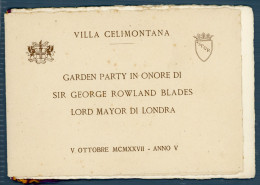 °°° Piego N. 5704 - Villa Celimontana Roma Invito °°° - Sonstige & Ohne Zuordnung