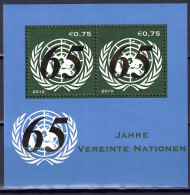 UNO Wien 2010 - 65 Jahre UNO,  Block 28, Postfrisch ** / MNH - Unused Stamps