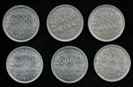 Hamburg 1923 - 6 Münzen 200000 Mark - Notgeld - Collections