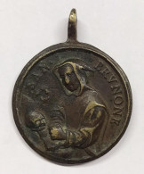 Medaglia Devozionale San Brunone E Beata Vergine Maria E.1396 - Professionnels/De Société