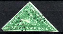 Timbre Cap De Bonne Espérance Papier Vert - YT N° 6 - Oblitéré - Année 1855 - Kaap De Goede Hoop (1853-1904)