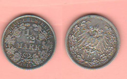 Germania 1/2 Mark 1914 A Berlin Mint Germany Allemagne Deutsches Reich - 1/2 Mark