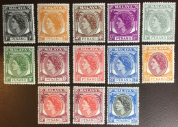 Malaya Penang 1954 - 1955 Definitives Set To 50c MNH - Penang