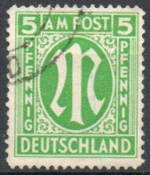 AM Post. Englischer Druck, 5 Pf Grün, Mi 12Fy Gestempelt - Used