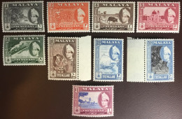 Malaya Trengganu 1957 Definitives Set To $1 Fruit Animals MNH - Trengganu