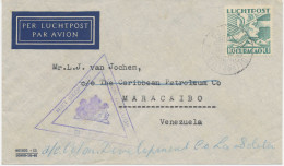 CURACAO 30.5.1942, 10 C Merkur Als EF A. Kab.-Lupo-Bf Nach Venezuela (innerhalb Venezuela Umgeleitet) M. Selt. Grosser - Curaçao, Antilles Neérlandaises, Aruba