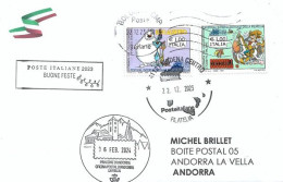 Lupo Alberto ("Alberto The Wolf")Italian Comic Book, Letter 2024 To Andorra,with Arrival Illustrated Postmark Of Andorra - 2021-...: Marcofilie