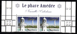Nouvelle Calédonie - Le Phare Amédée - Architecture - Phare - Monument - Haut De Feuille - Paire - Tp MNH ** Neuf - New - Nuevos