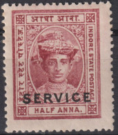 1906 Indien Fürstenstaaten > Holkar ** Mi:IN-IN D2I, Sn:IN-IN O1, Yt:IN-IN S2, Service, Maharaja Tukoji Holkar III - Holkar