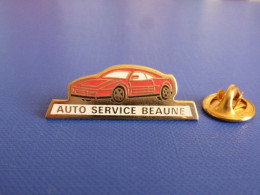 Pin's Auto Service Beaune - Ferrari Rouge - Garage Automobile Voiture - Côte D'or (JE19) - Ferrari