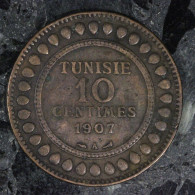  Tunisie / Tunisia, Muhammad V, 10 Centimes, 1907, , Bronze, TTB (EF),
KM#236 , Lec.100 - Túnez