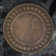  Tunisie / Tunisia, Muhammad V, 10 Centimes, 1911, , Bronze, TB+ (VF),
KM#236 , Lec.102 - Túnez
