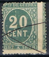 Sello 20 Cts IMPUESTO De GUERRA 1897, VARIEDAD Gran Descentrado, Salto Peine,  Num 235 º - Kriegssteuermarken