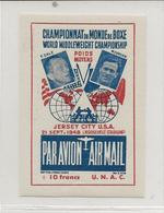 VIGNETTE -CHAMPIONNAT DU MONDE BOXE -MARCEL CERDAN- T ZALE- JERSEY CITY USA -21 SEPT 1948 - Sport