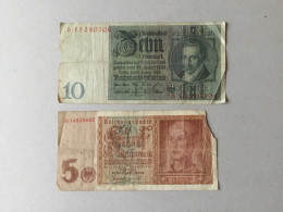 5 Reichsmark 1942 Et 10 Reichsmark 1929 - 5 Reichsmark