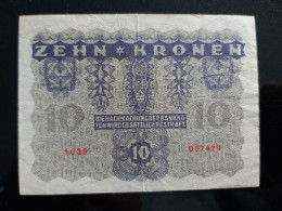 GERMANY BANCONOTA DA 10 CORONE 10 KRONEN 1922 COME DA FOTO - Autres & Non Classés