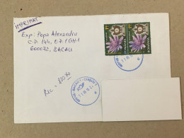 Romania Stationery Circulated Letter Philatelic Cover Stamp Registered Flowers Fleurs Blumen Mantel Clock 2015 - Other & Unclassified