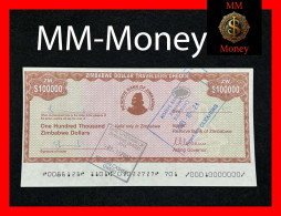 ZIMBABWE 100.000   100000 $  2003  Travellers Cheque  P. 20   AUNC - Zimbabwe