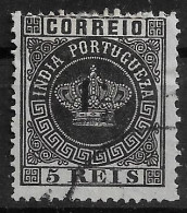 PORTUGUESE INDIA 1881 Portuguese Crown Issues Surcharged P:12.5 USED - (NP#70-P11-L3) - Portuguese India