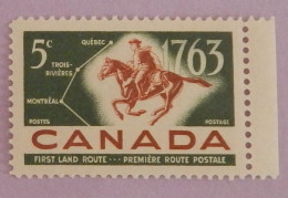 CANADA YT 336  NEUF**MNH AVEC BDF " PREMIERE ROUTE POSTALE" ANNÉE 1963 - Ongebruikt