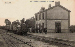 DEPT 53 VILLAINES LA JUHEL LA GARE TRÈS  BELLE ANIMATION 9X14 REIMPRESSION DE CARTES ANCIENNES - Villaines La Juhel