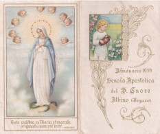 Calendarietto - Scuola Apostolica Del S.cuore - Albino - Bergamo - Anno 1939 - Petit Format : 1921-40