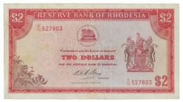 RHODESIA - 2 Dollars - 29.6.1973 - Pick 31.g - Serie K/74 - Queen Elizabeth II - Rhodesien