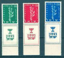 Israel - 1957, Michel/Philex No. : 140-142,  - MNH - *** - Full Tab - Neufs (avec Tabs)