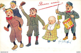 BONNE ANNEE DES ENFANTS DEFILENT AU SON DU TAMBOUR ILLUSTRATION SCHOENPFLUG - Schoenpflug, Fritz