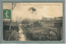 CPA - FRUGES (62) - Aspect De La Rivière Traxène Pittoresque Sur Le Pont Du St-Esprit En 1914 - Train à Vapeur - Fruges