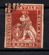 Timbre Grand Duché De Toscane YT N 3 - Année 1851 - Couleur Rouge-brun Oblitéré - Toscane