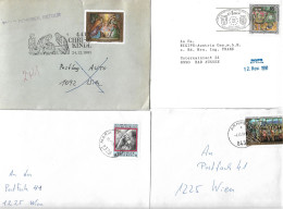 0501w: Österreich 1991, Kleines Brieflot Bestehend Aus 4 Einzelfrankaturen - Covers & Documents