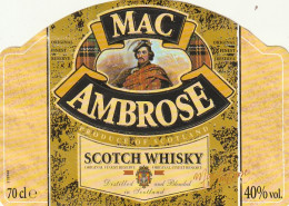 ***  ETIQUETTE ***     MAC AMBROSE - 75cl   Scotch WIISKY écosse  - Whisky