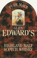 ***  ETIQUETTE ***     Glen Edward's Scotch Wisky Highland Malt - Whisky