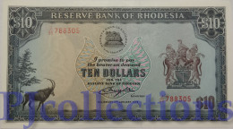 RHODESIA 10 DOLLARS 1979 PICK 41 AUNC - Rhodesia