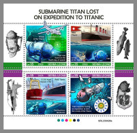 SIERRA LEONE 2023 MNH Submarine U-Boote Titanic M/S – OFFICIAL ISSUE – DHQ2407 - Duikboten