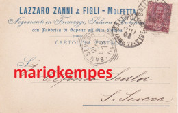 MOLFETTA  ( Bari ) - LAZZARO ZANNI & FIGLI - Negozianti In Formaggi, Salumi E Coloniali_viagg. 1902 - Molfetta