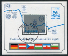 YUGOSLAVIA 1985 Danube Regatta Block Used.  Michel Block 26 - Gebraucht