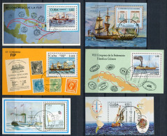 Cuba.  6 Blocks - "Ships". All USED - Blocks & Sheetlets