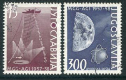 YUGOSLAVIA 1958 International Geophysichal Year Used.  Michel 868-69 - Gebruikt