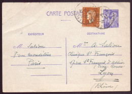 France, Carte Postale Du 24 Mai 1945 De Paris Pour Lyon - Andere & Zonder Classificatie